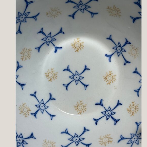Temptations Presentable Ovenware by Tara Bowl Blue Gold Flower Pattern Stacks - Picture 8 of 8